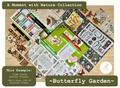 Full-Size Journaling Bundle in the Butterfly Garden Theme, with a Lime Green size A5 Journal surrounded by various themed journaling items such as bookmarks, pens, markers, stickers and scrapbooking papers.
